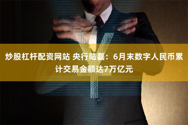 炒股杠杆配资网站 央行陆磊：6月末数字人民币累计交易金额达7万亿元