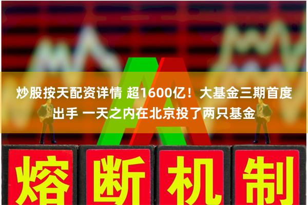 炒股按天配资详情 超1600亿！大基金三期首度出手 一天之内在北京投了两只基金